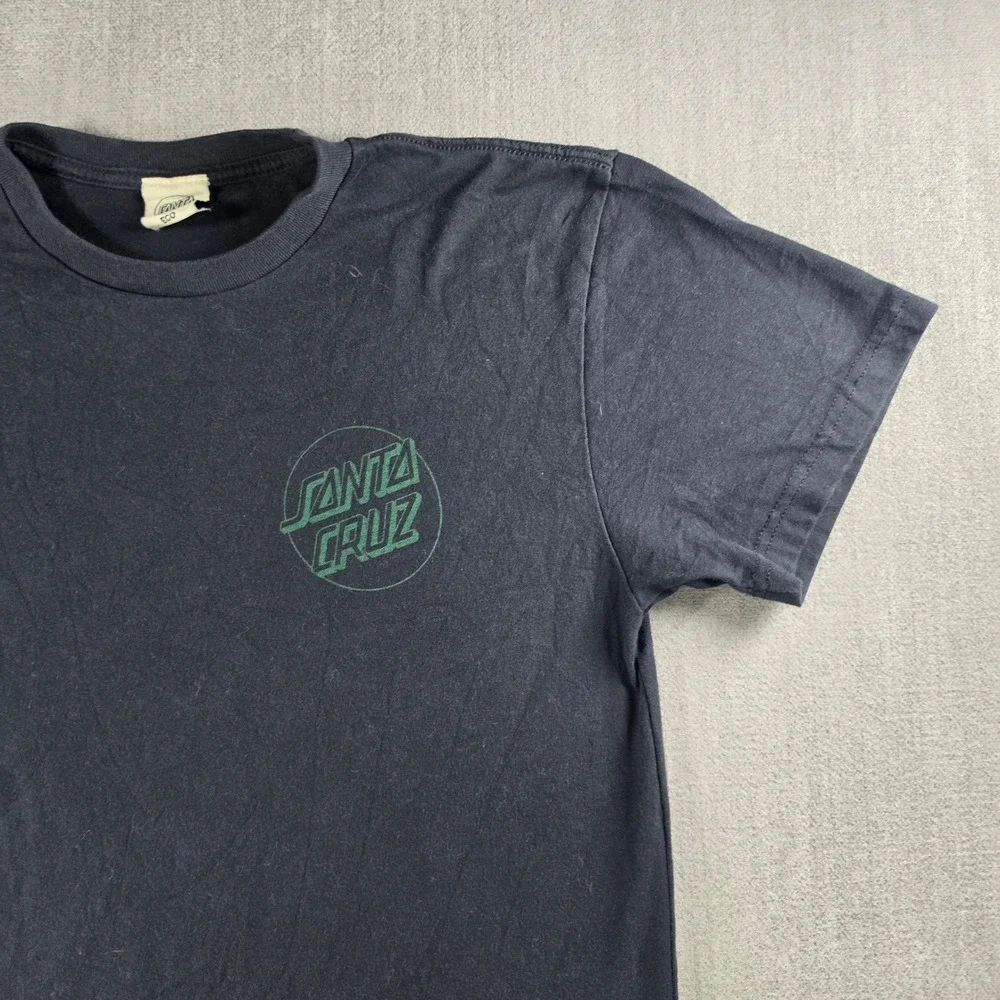 Santa Cruz Graphic T-Shirt Mens Small Black Green Logo Eco Tee